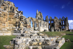Summer view of the ruins of Whitby Abbey Priory