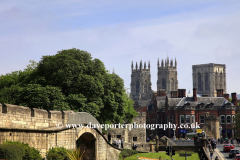 The ancient Walls of York City, with York Minster