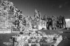 Summer view of the ruins of Whitby Abbey Priory
