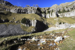 Autumn, Gordale Scar limestone cliffs, Malhamdale