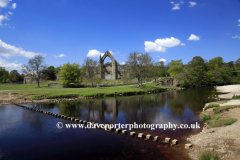 The ruins of Bolton Abbey Priory, near Skipton