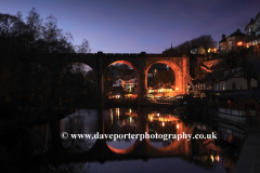 Dusk, the Railway Viaduct, river Nidd, Knaresborough