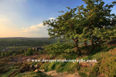 Sunset over Ilkley Moor, above the town of Ilkley