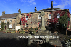 Sandstone cottages on the village green, Ripley village
