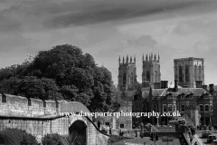 The ancient Walls of York City, with York Minster