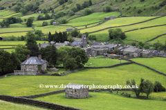 Stone barns, flower meadows, Muker village, Swaledale