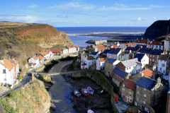 View over Staithes village, North Yorkshire coast