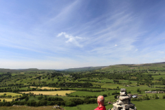 Walker near West Burton village, Wensleydale