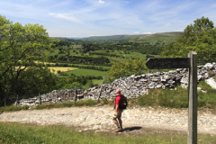 Walker near West Burton village, Wensleydale