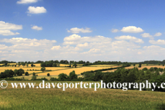 Summer landscape fields near Northleach town