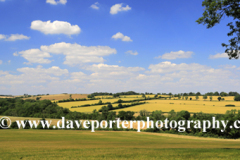 Summer landscape fields near Northleach town
