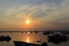 Sunset boats in Mudeford Quay, Christchurch