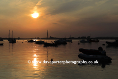Sunset boats in Mudeford Quay, Christchurch