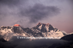Sunset over Lhotse mountain, Himalayas, Nepal
