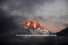 Sunset over Lhotse mountain, Himalayas, Nepal