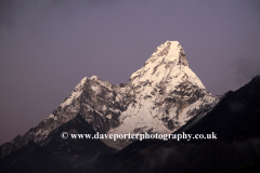 Snow, Ama Dablam Mountain, Himalayas, Nepal