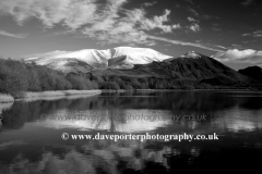 Snow on Skiddaw fell, Lake District, England