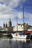 Boats on the river Truro and Truro Cathedral