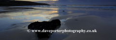 Sunset colours, Porthmeor beach, St Ives town