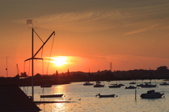 Boats on the river Stour estuary, Manningtree town