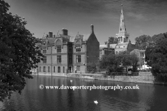 St Pauls church, river Great Ouse, Bedford town