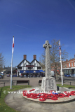 War memorial and Sandy town centre