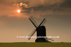 Sunset view of Stevington Windmill; Stevington village