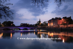 Dusk view of river Great Ouse, Bedford