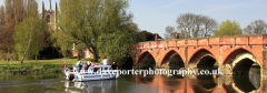 Boat and bridge, river Great Ouse, Great Barford