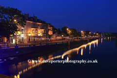 The Swan Hotel, River Great Ouse at night, Bedford