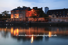 The Swan Hotel, River Great Ouse at night, Bedford