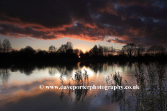 Winter sunset over a Fenland Drain