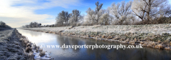 Winter scene, river Welland, Glinton village