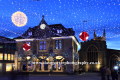 The Christmas lights and Guildhall, Peterborough
