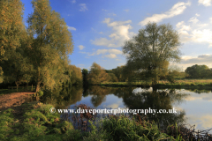 Autumn view of the river Nene Valley, near Castor
