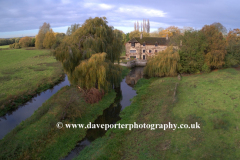 Drones view of the River Nene valley, Castor village