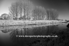 Winter frost, River Welland, Peakirk village