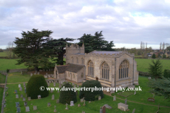 Drones view of St Marys church, Marholm village
