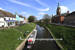 Narrowboat on the river Nene, March town