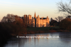 Sunset over the lake at Burghley House