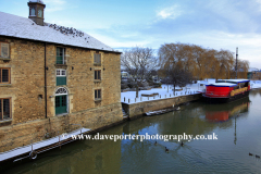 Snow on the Customs House, river Nene, Peterborough