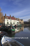 Narrowboats on the river Great Ouse; Ely City