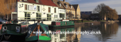 Narrowboats on the river Great Ouse, Ely City