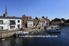 Boats on the river Great Ouse, St Ives town