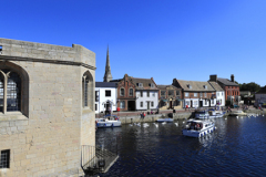 Boats on the river Great Ouse, St Ives town