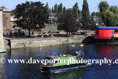 Narrowboat on the river Nene, Peterborough