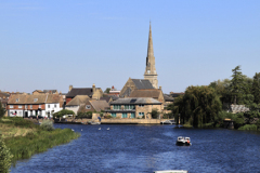 Boats on the river Great Ouse, St Ives town