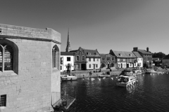 Boats on the river Great Ouse, St Ives town