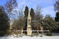 Winter Snow in Bishops gardens; Peterborough