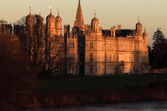Sunset over the lake at Burghley House